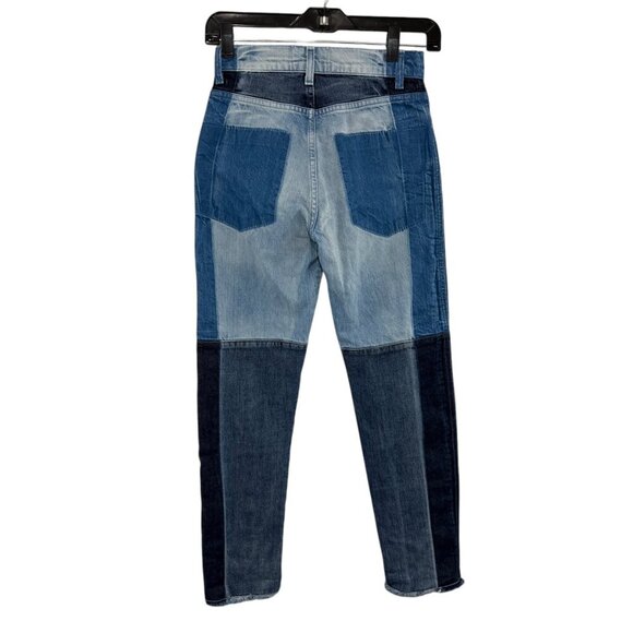 Revice Multi Wash Medium Rise Patchwork Raw Hem Ankle Jeans Women's Size 24 - Picture 2 of 7